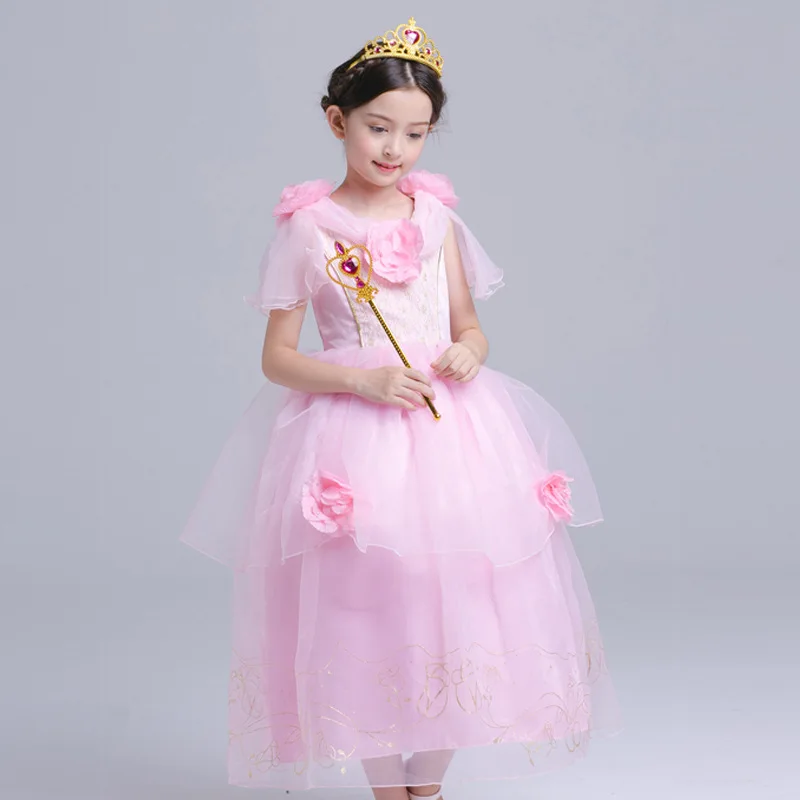 Платье принцессы Белль для маленьких девочек высококачественная одежда Золушки