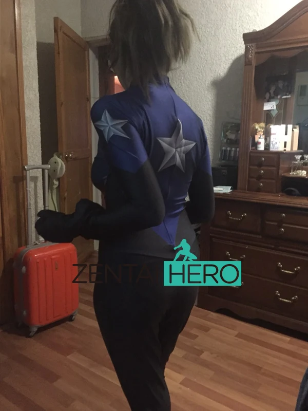 Женский костюм супергероя ZentaiHero на заказ с изображением оленей-Капитана Америки