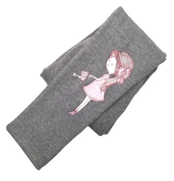 girls light gray Теплые толстые бархатные зимние детские леггинсы Дети брюки хлопок мультфильм печати леггинсы девочки детские длинные брюки - Цвет: girls light gray