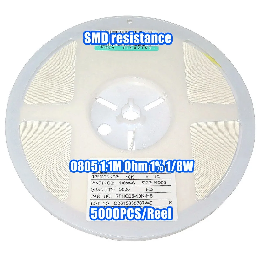 

1 Reel 0805 1.1M 1.1M Ohm 1% 1/8W SMD Resistance 5000PCS/Reel