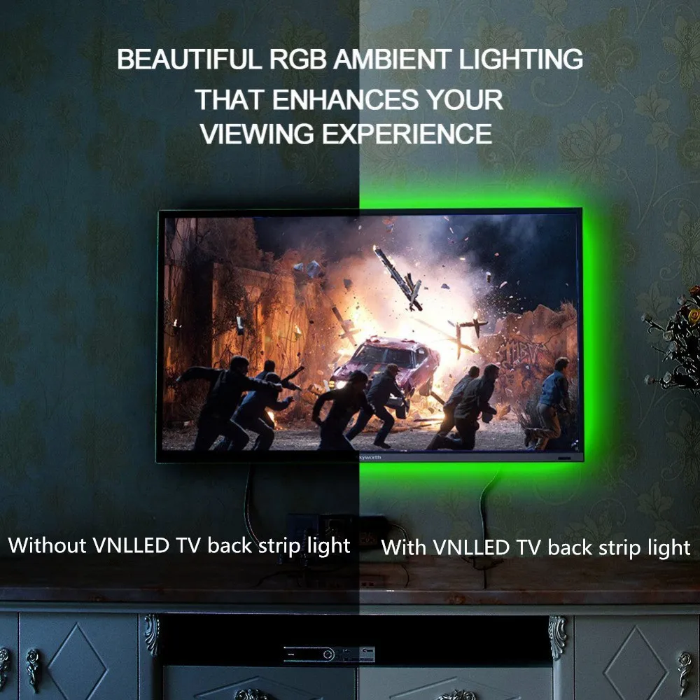 Новинка! DC5V USB Светодиодная лента 5050 RGB гибкий свет 1 м 2 ТВ фоновое освещение