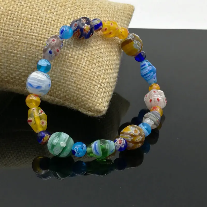 3 шт модные тысячи цветов стеклянные бусины композитный браслет DIY ручной работы