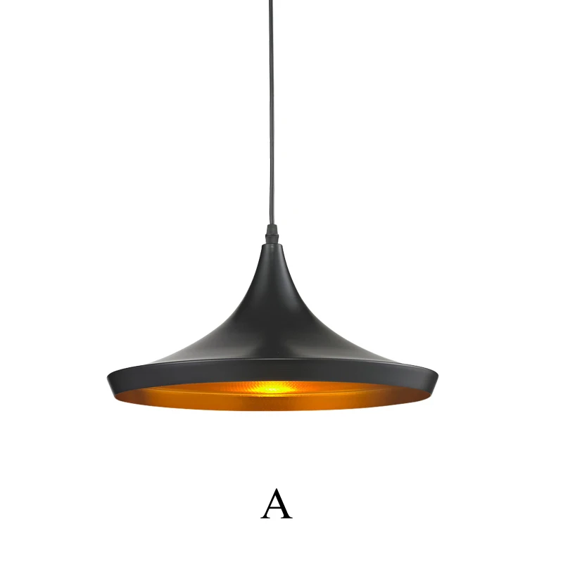 A style black Европейский Винтаж Стиль светодиодный подвесной светильник E27 цоколь падение светильник ing для ресторана украшения дома - Цвет корпуса: A style black