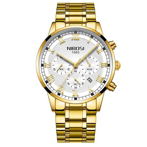 Часы мужские Relogio Masculino NIBOSI часы мужские модные спортивные кварцевые часы мужские часы лучший бренд класса люкс полностью стальные деловые водонепроницаемые часы - Цвет: 5