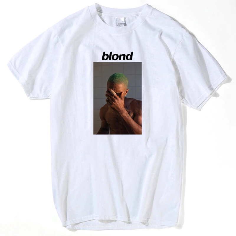 Модная футболка с принтом лица Frank Ocean Blond Blocking смешная Футболка рэпа хлопковые
