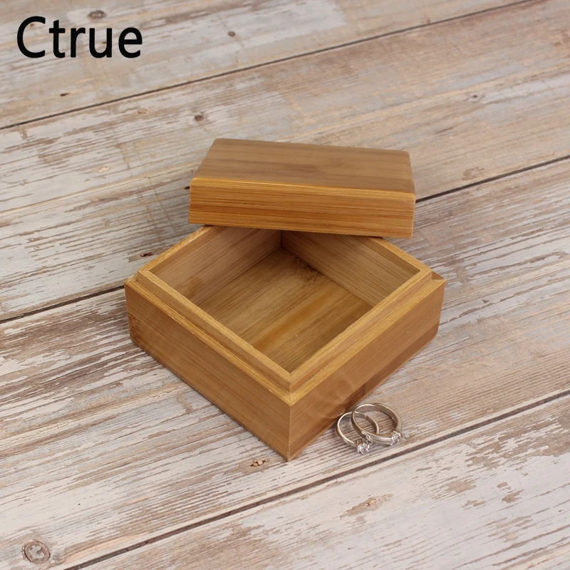 10cmX10cmX6cm wedding ring box Bamboo Ornaments Rustic Gift Wedding Ring Bearer Box holder | Дом и сад