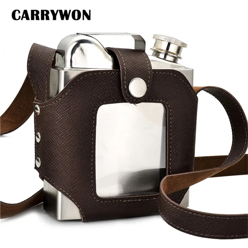 CARRYWON большой емкости 18 унций из нержавеющей стали фляги для виски съемный