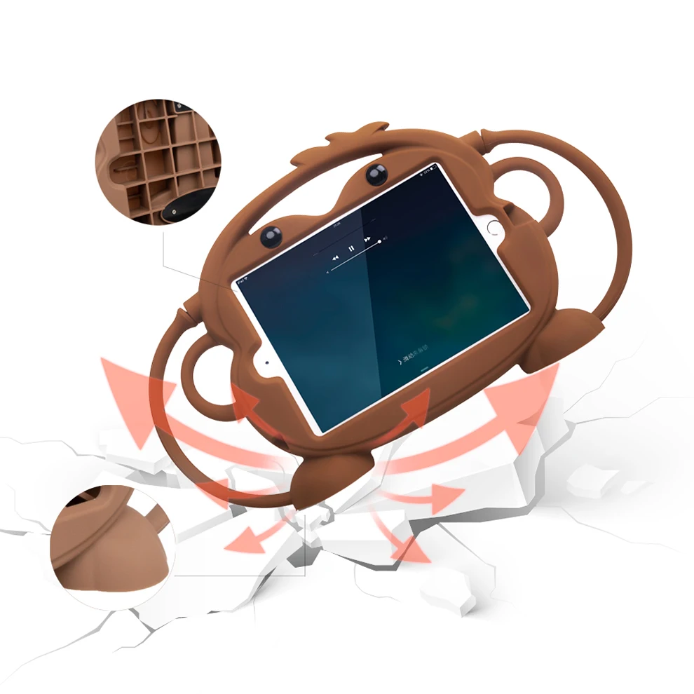 SeenDa в виде симпатичной обезьянки Нижнее белье Чехол для планшета iPad Mini 1/2/3/4 7,9 дюйма Силиконовая накладка на планшет и подставка для ноутбука Настольный автомобильный держатель аксессуары для ванной комнаты