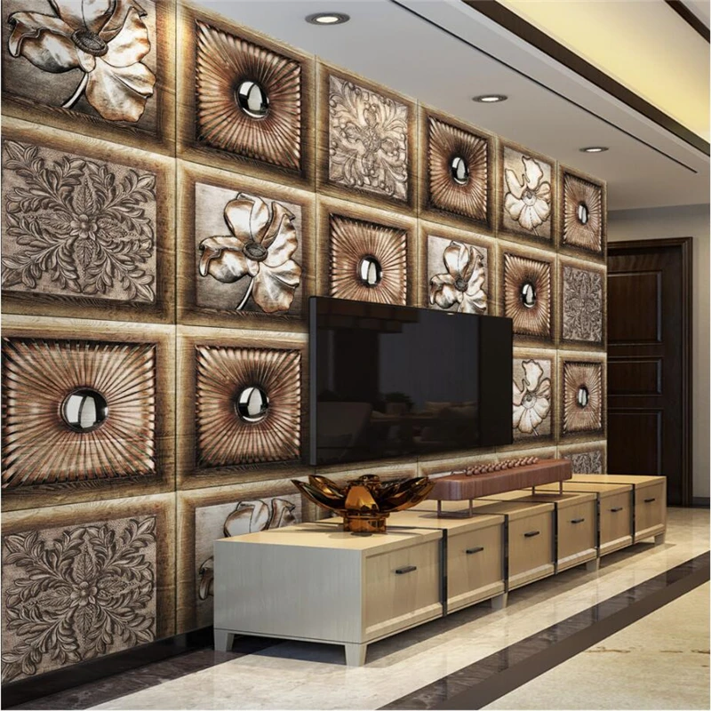 

beibehang Custom 3d Wall paper Retro American Style 3d Stereo Hard Wallpaper TV Living Room Sofa Background Wall