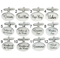 free shipping wedding cufflinks wholesaleretail 12 designs option silver color copper material fashion groom design
