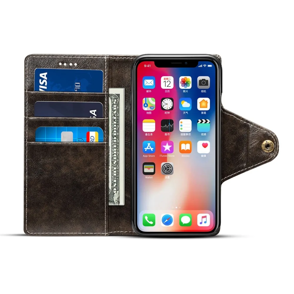 Натуральная кожа чехол для iPhone Ретро бумажник iPhone8 8Plus Высокое качество кожаный с