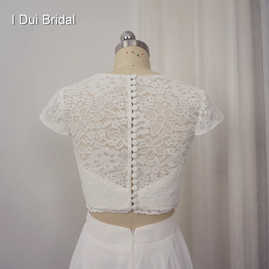 Кружевной топ из двух частей с коротким рукавом свадебные платья реальное фото