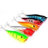 5pcs mix color fishing bass fish topwater popper minnow lure hook baits 9 5cm12g free shipping
