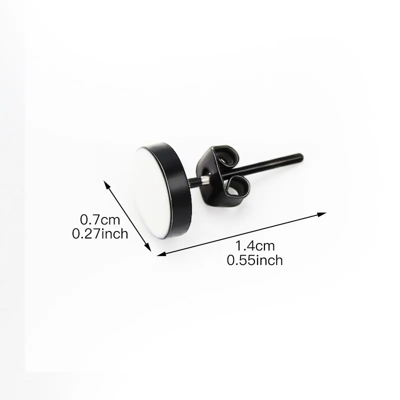 Punk Stainless Steel Stud Earrings For Women Men Jewelry Round Rock Gothic Unisex Small Piercing Accessories | Украшения и