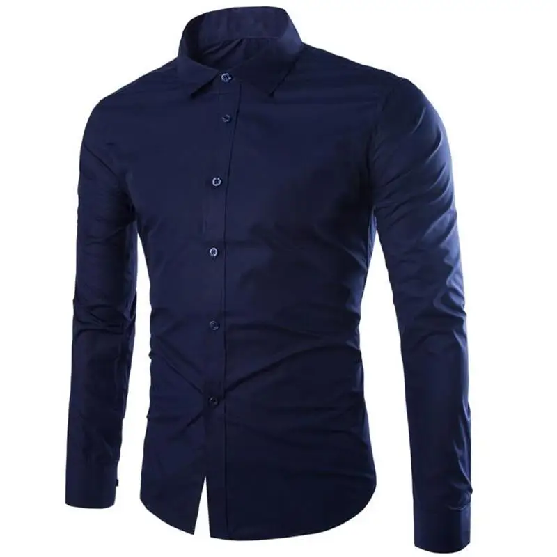 Горячая Тонкий Для мужчин рубашка с длинными рукавами 2018 Новая мода Дизайн