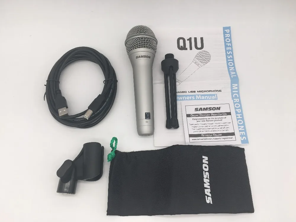 Samson Q1U Динамический Ручной USB микрофон вокальный микрофон для инструментов plug and play компьютерный микрофон для выступления на сцене