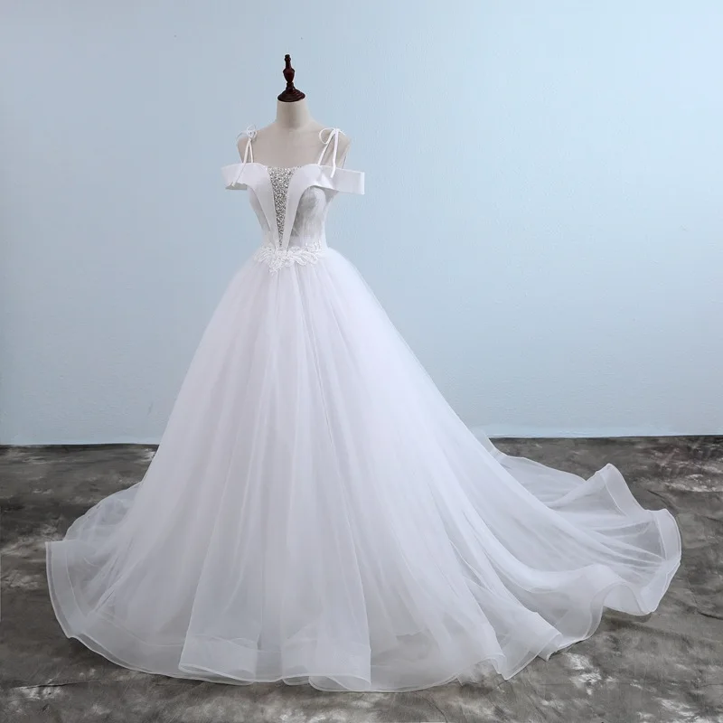 Новое кружевное платье с открытыми плечами и открытой спиной Vestido De Novia блестящее