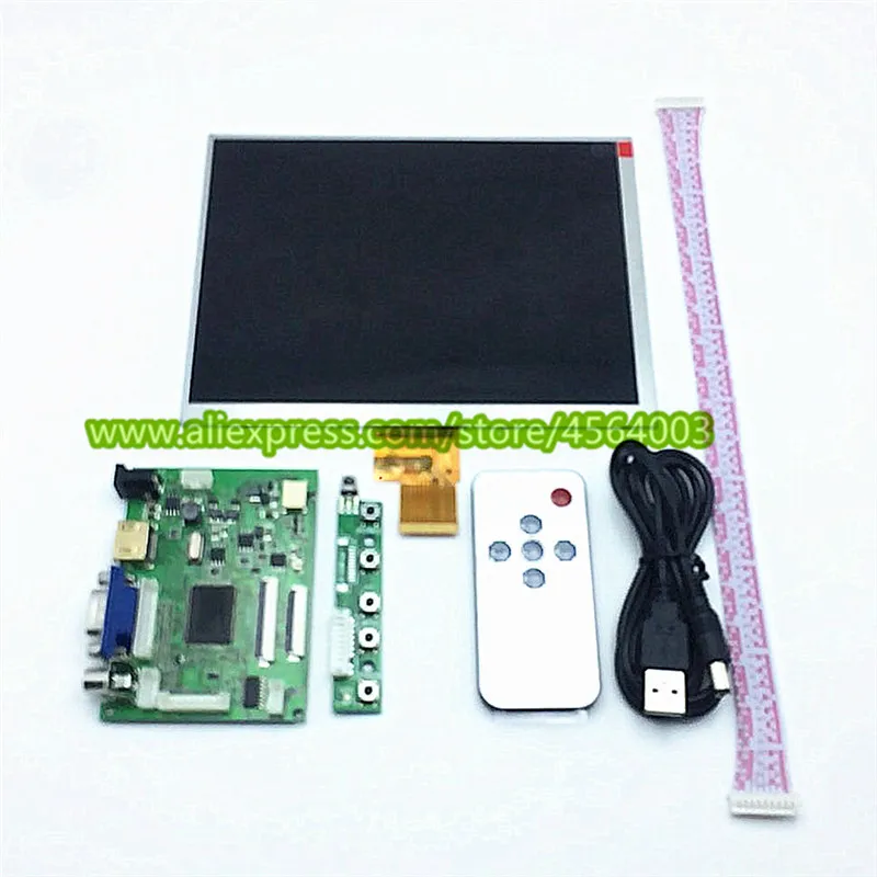 

8 inch LCD 1024*768 Display Monitor Screen HJ080IA-01E HE080IA-01D Drive Board HDMI+VGA+2AV for Raspberry Pi PC Windows 7/8/10