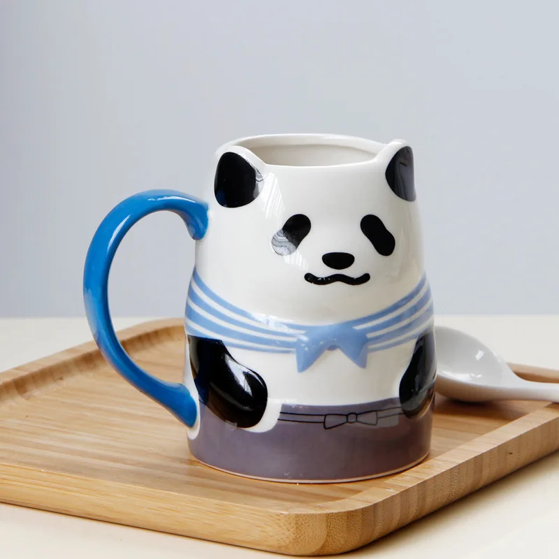 Керамические кофейные кружки 400 мл японская 3D панда Мультяшные Kawaii экологически