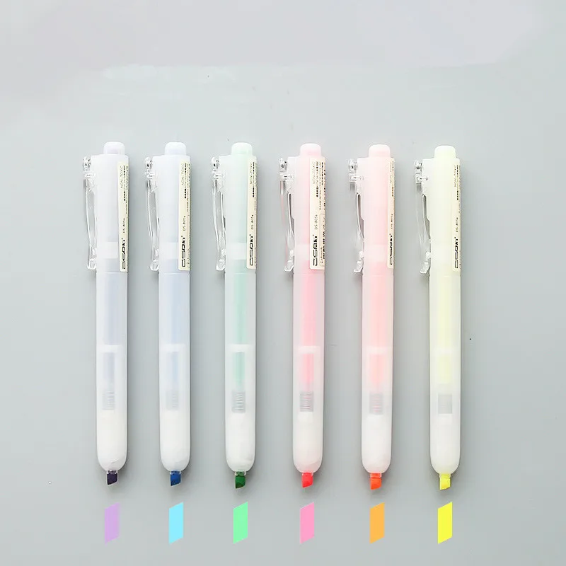 Набор флуоресцентных маркеров K &amp KBOOK 6 шт. офисные принадлежности для рисования