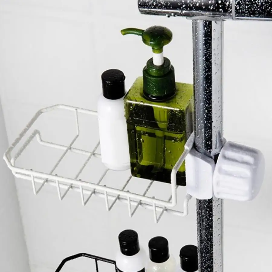 Kitchen Bathroom Faucet Rack Shower Storage Shelves Sink Caddy Organizer Drainer Shelf Soap Sponge Storage Rack Shampoo Holder