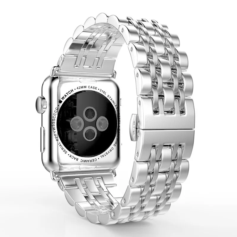 Laforuta бабочка кнопка из нержавеющей стали ремешок для Apple Watch 38 мм 40 мм 42 мм 44 мм сменный Браслет для iWatch1 2 3 4
