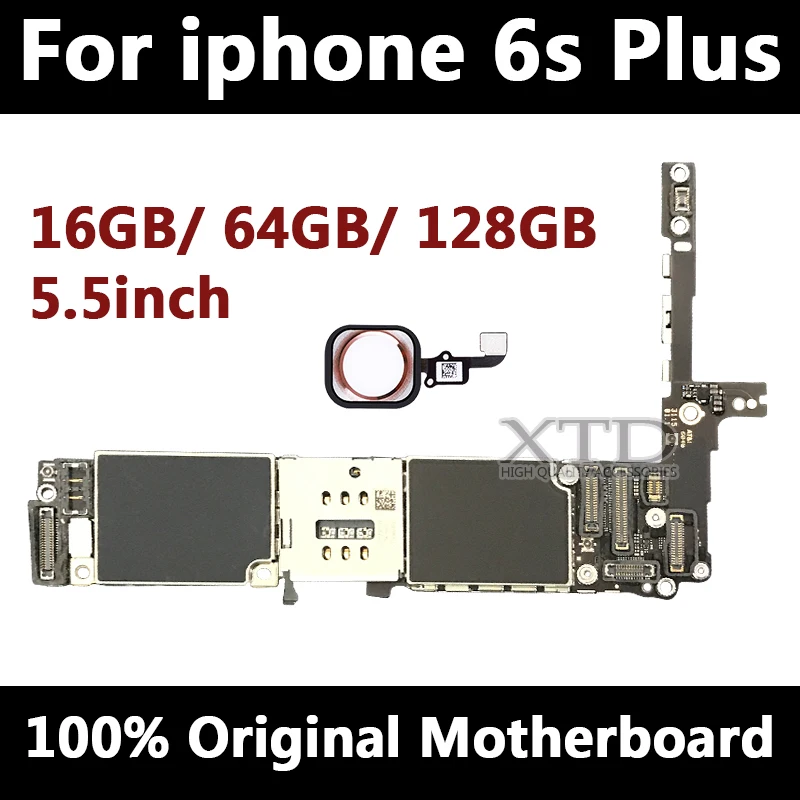 

Original unlocked for iphone6s Plus Motherboard with Touch ID,for iphone 6SP Mobile phone motherboard with Chips,16GB/64GB/128GB