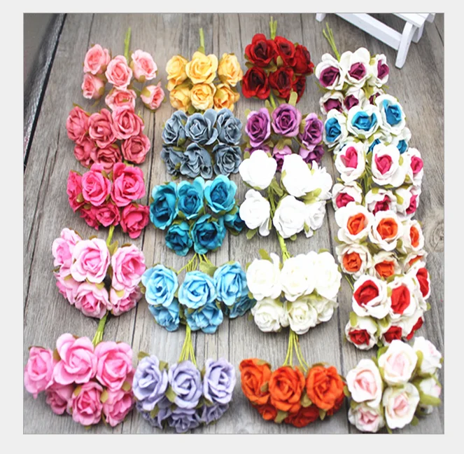6 шт./букет цветок сливы разных цветов букет из бумаги скрапбукинг искусственные