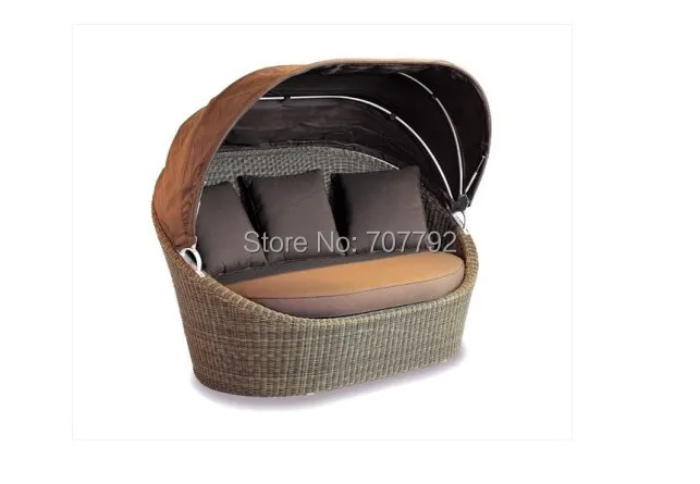 Новинка! Уличная мебель плетеная кушетка с 100% подушками | Мебель