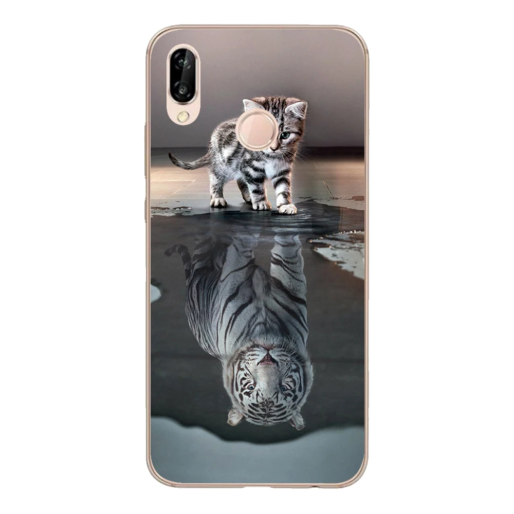 Soft TPU Funda For Huawei P8 P9 Lite 2017 P10 Plus P20 Pro Case Cover Silicone Coque Tiger Lion Wolf Fox Fish Phone Shell |