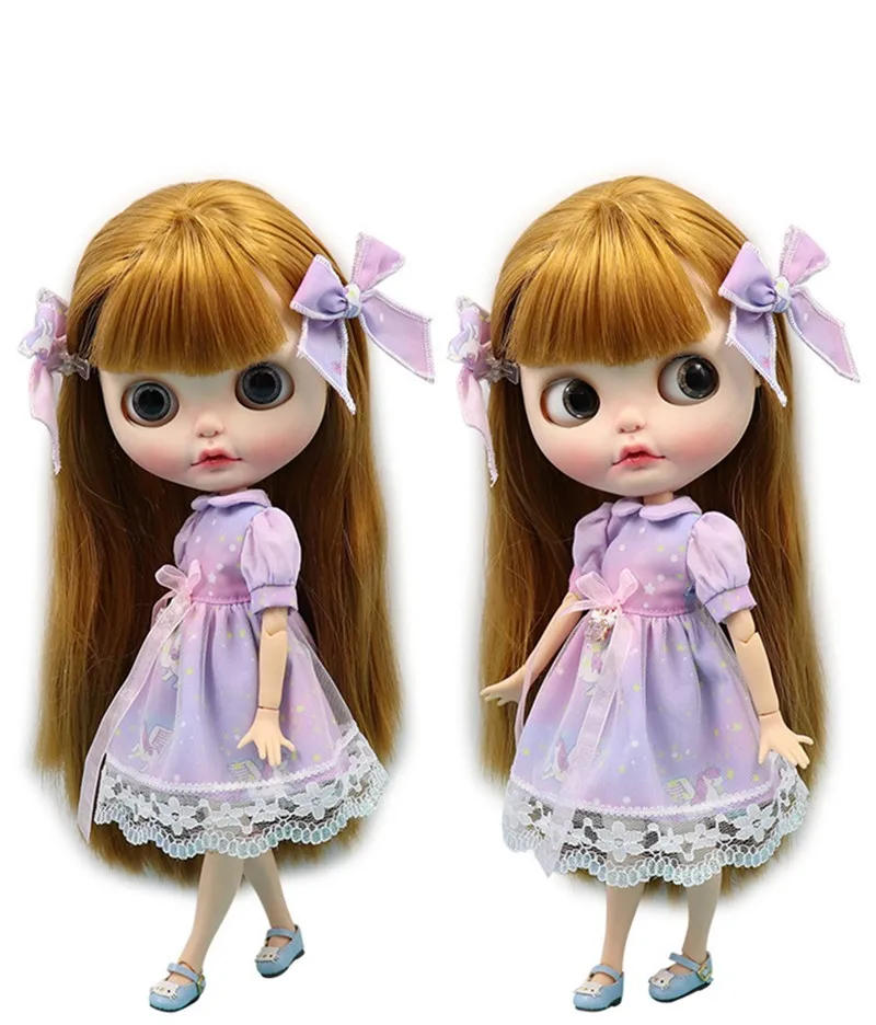 Платье для куклы в стиле принцессы с лентой для волос 30 см BJD/Blyth Одежда для куклы DIY 1/6 аксессуары для кукол одежда для детского подарка