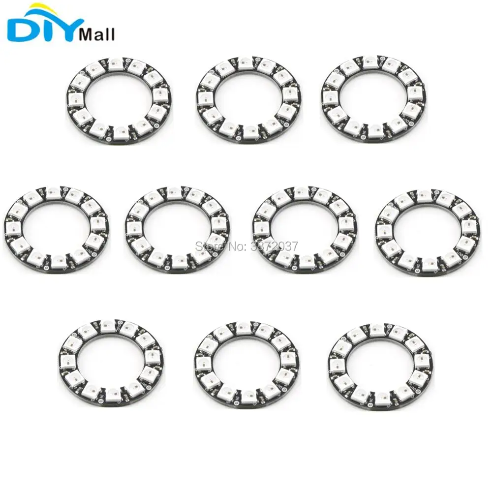 10pcs/lot 12 Bit WS2812 5050 RGB Ring Integrated Driver Module for Arduino | Электроника