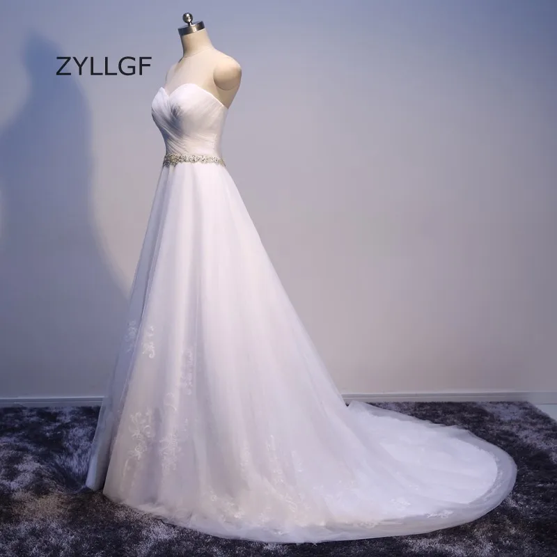 ZYLLGF Свадебные платья Интернет магазины линия Милая Vestido De Noiva Бохо корсет Назад