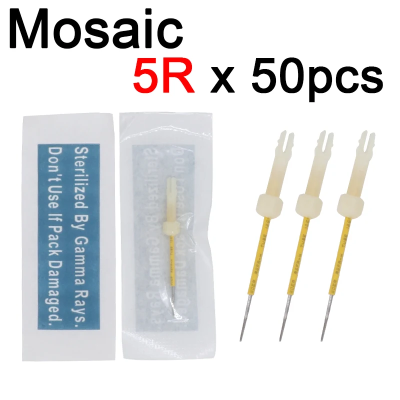 50 шт./пакет Professional USA Mosaic Tattoo иголки для бровей и губ Перманентный макияж 5RL тату
