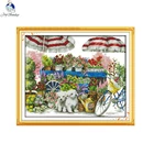 Набор для вышивки крестом Joy Sunday Sunny flower, набор для рукоделия DMC, ткань для рукоделия 14CT и 11CT