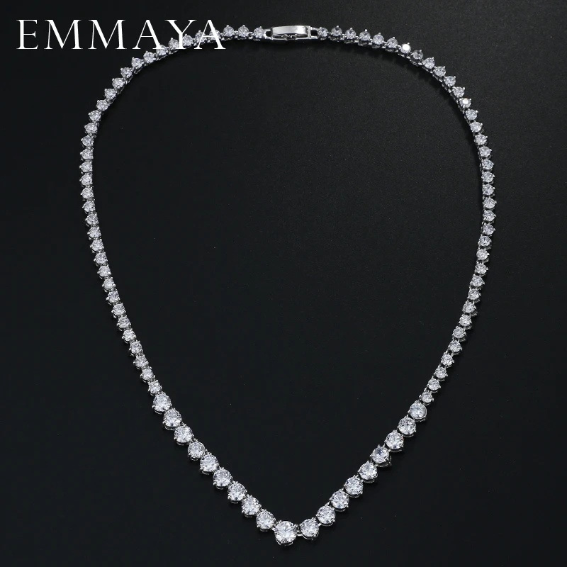 EMMAYA AAA Zircons Потрясающие круглые ожерелья с кристаллами CZ и роскошные вечерние свадебные украшения для свадьбы