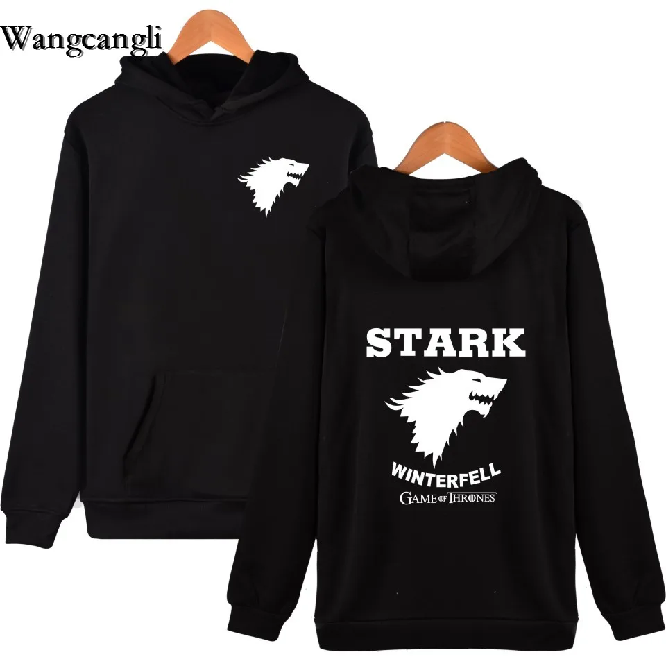 2017 Акция Новое поступление печати волк Толстовки Для Мужчин's Старк winterfell