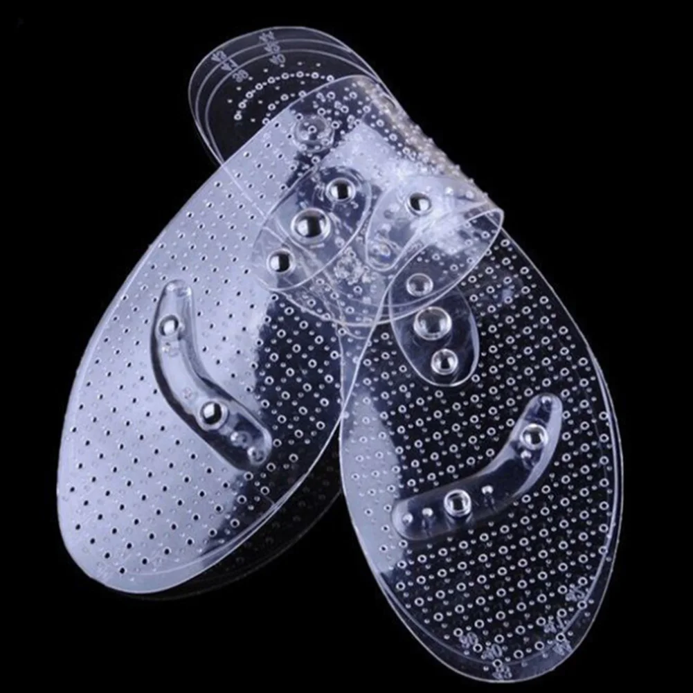 Women Men Slimming Insoles Orthosis Foot Care Massage Healthy Soft Therapy Transparent PVC Breathable Magnetic Anti-Fatigue | Обувь