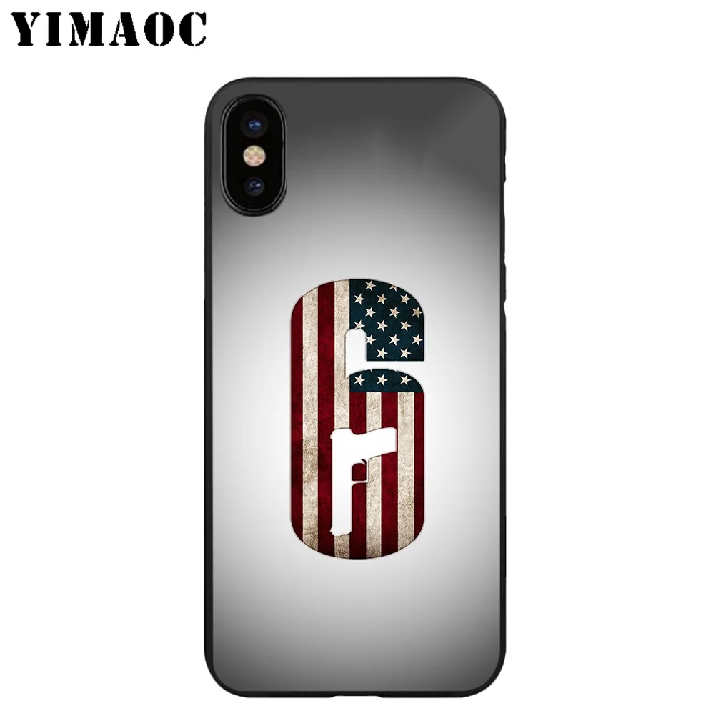 YIMAOC A48 Rainbow 6 Siege Soft Silicone Case for iPhone 11 Pro Xr Xs Max X or 10 8 7 6S Plus 5 5S SE |