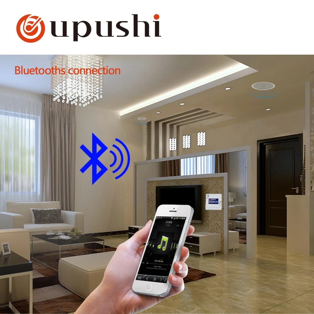 Настенные аудио усилители OUPUSHI A0 для умного дома Bluetooth музыкальный плеер SD Aux FM
