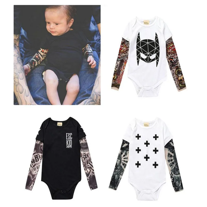Милые детские bebes кукла трансфер до/Модная одежда для мальчиков; детская одежда из хлопка с длинными рукавами татуировки Цветочный комбинезон с принтом, осенняя одежда для маленьких мальчиков Костюмы набор