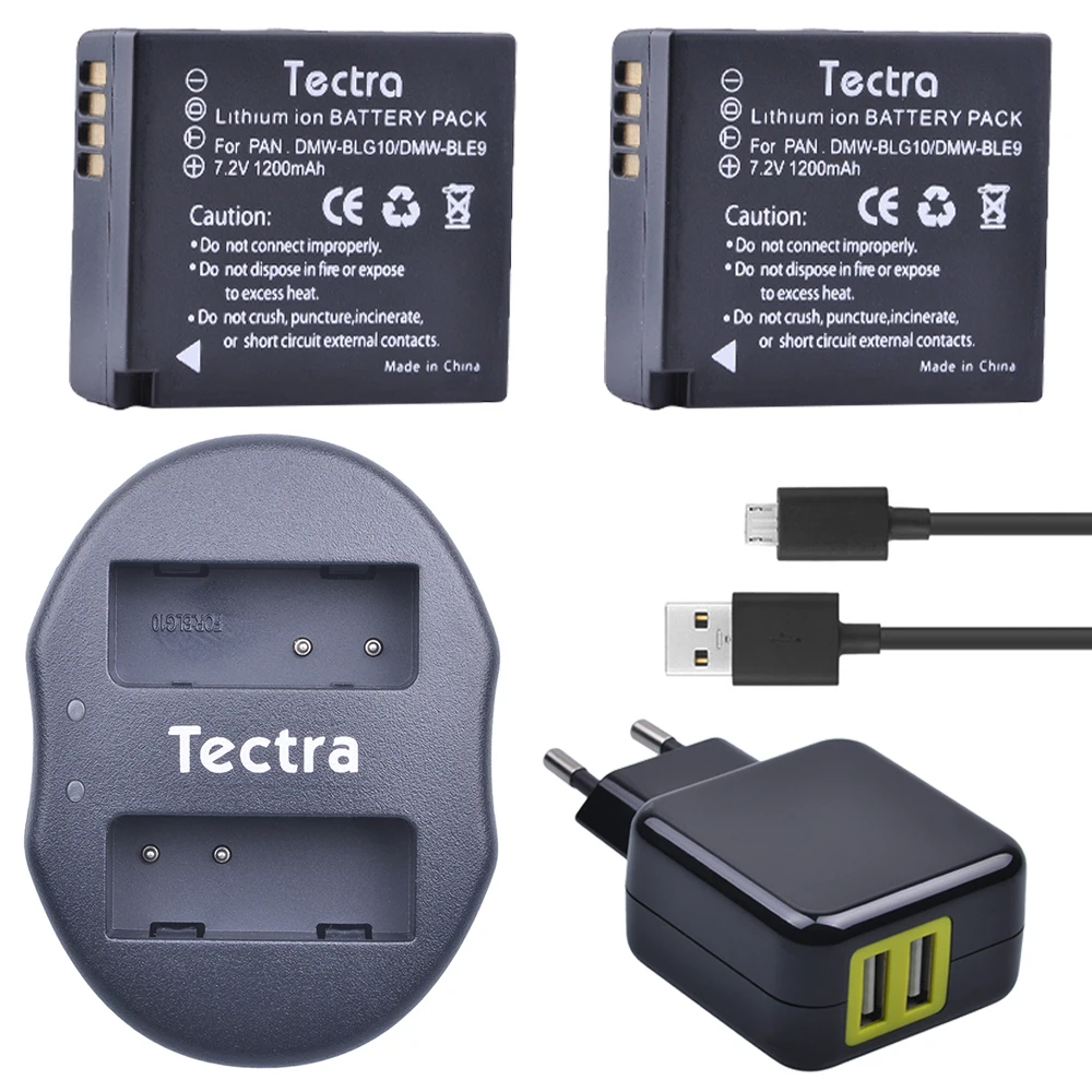 Tectra 2 шт. Φ аккумулятор + USB двойное зарядное устройство с адаптером переменного