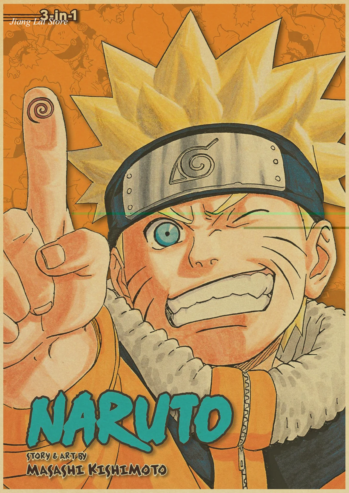 Винтаж Ретро аниме постер аниме постеры Uzumaki постер Naruto Luffy Wanted цельный Бар Кафе домашний декор наклейка на стену - Цвет: H217