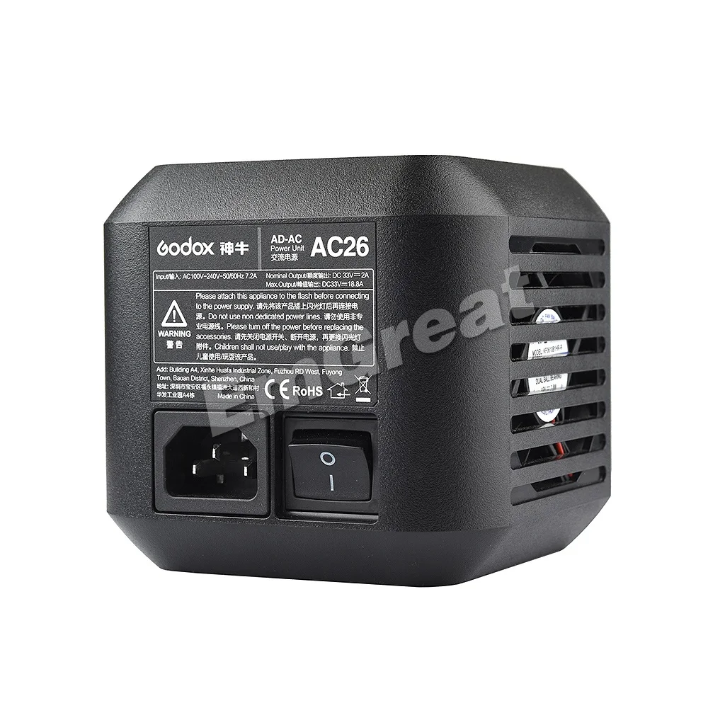 Godox AC26 AC Мощность блок Источник адаптер с кабелем для AD600Pro Открытый Flash Light |