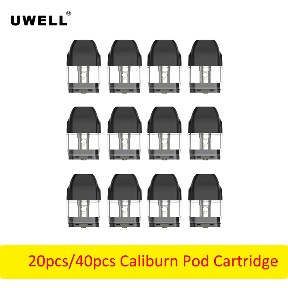 В наличии! UWELL 20 шт./40 шт. калиберн Pod картридж 2 мл Vape распылитель для calibron комплект