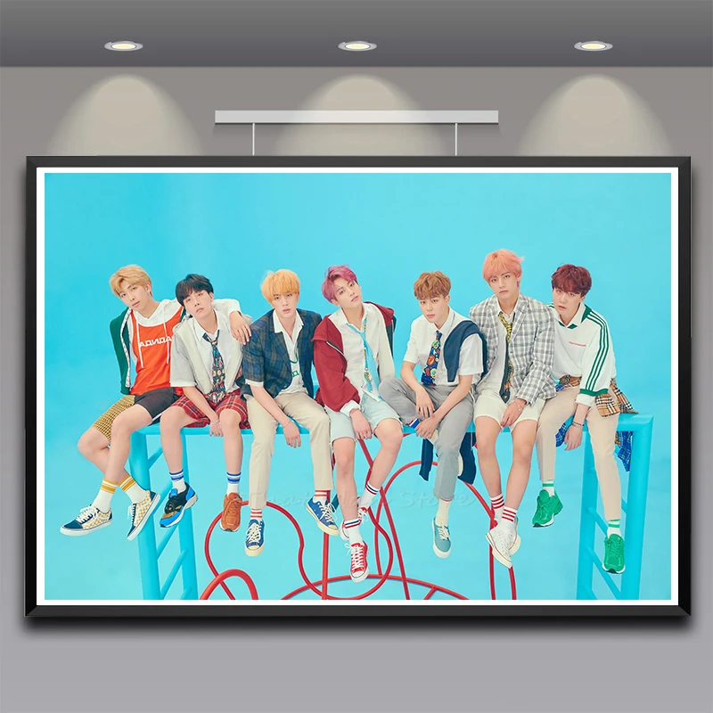 Мода Bangtan мальчики Ablum любовь себя ответ плакат вентиляторы подарок Канцелярский набор белый картон плакат - Цвет: Фиолетовый