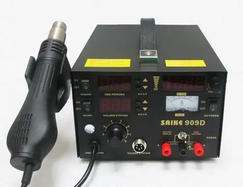 1 шт. 220 В 700 Вт SAIKE 909D пистолет горячего воздуха паяльная станция паяльник 3 в +