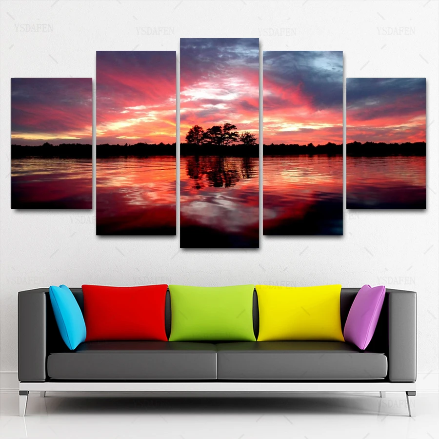 

Op de muur HD print olieverf Film modulaire foto Scenery poster kind room decor woondecoratie 5 stks canvas art z305
