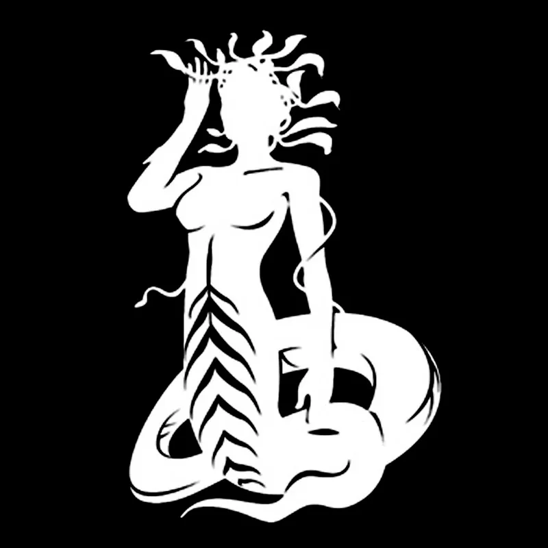 12 6 cm * 19 7 Sexy Snake Woman Medusa виниловые наклейки для автомобиля Sticker Black/Silver S6-3130 |