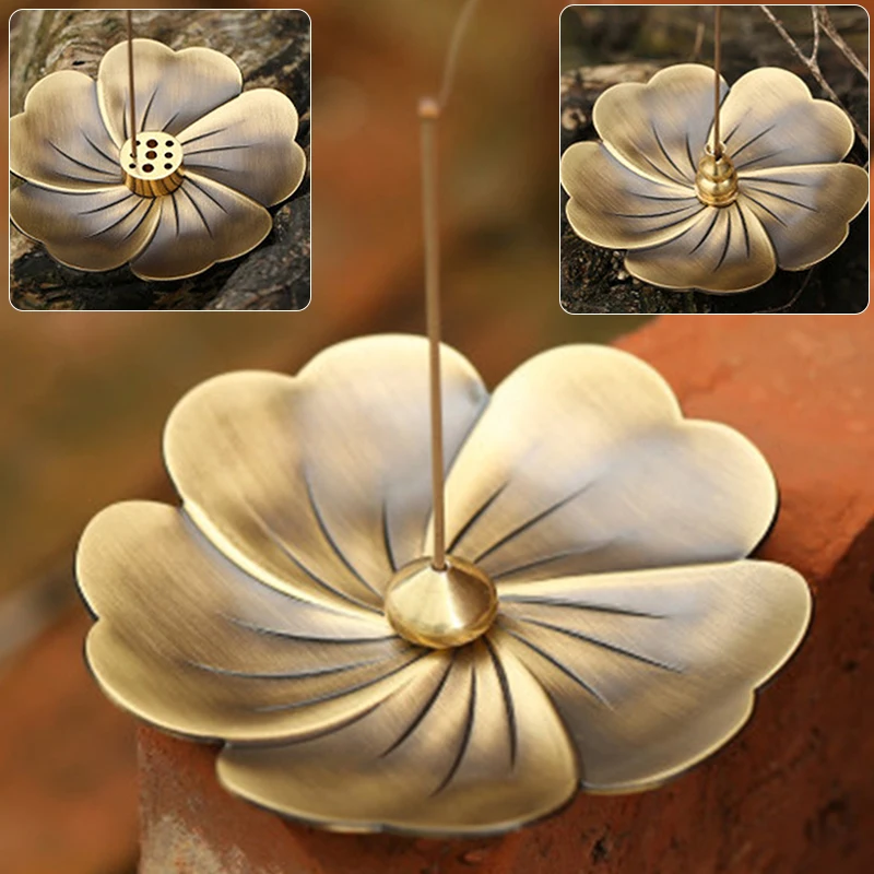 Офисная горелка для благовоний Отель Ресторан Имитация меди цветок